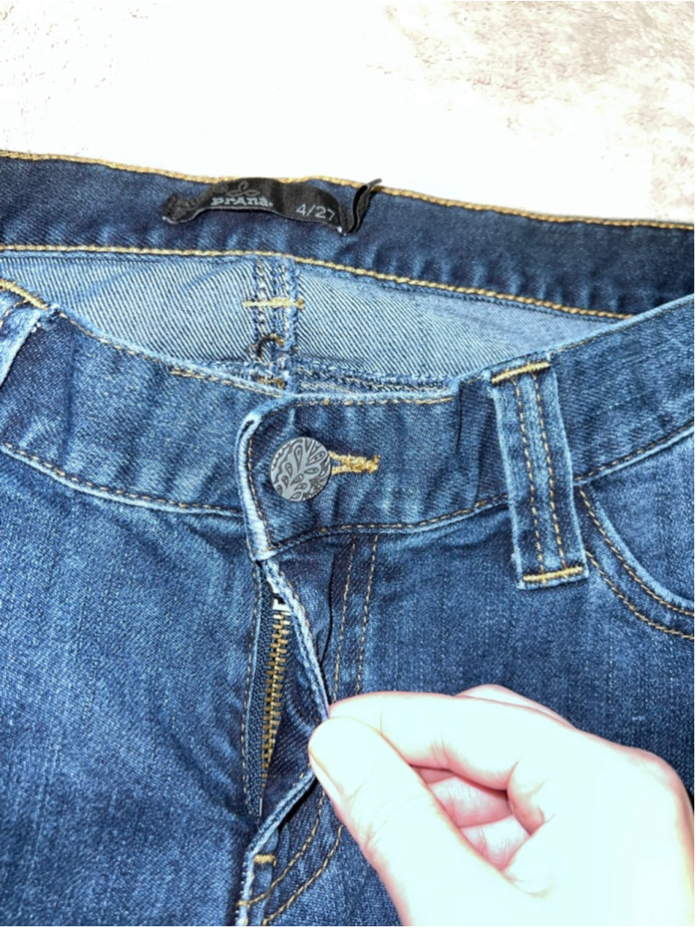 Women's prAna Blue Straight Leg Jeans Size 4 - Picture 3 of 7